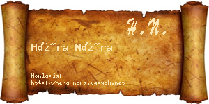 Héra Nóra névjegykártya